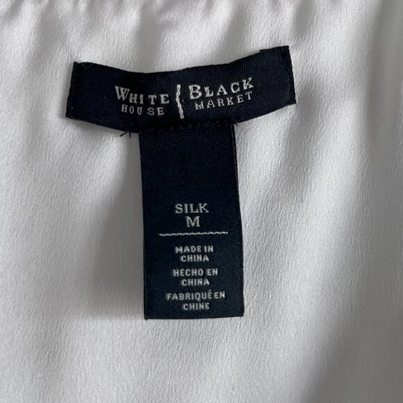 White House Black Market Silk Metallic Tank  Holiday Party Top Size M - Picture 7 of 8